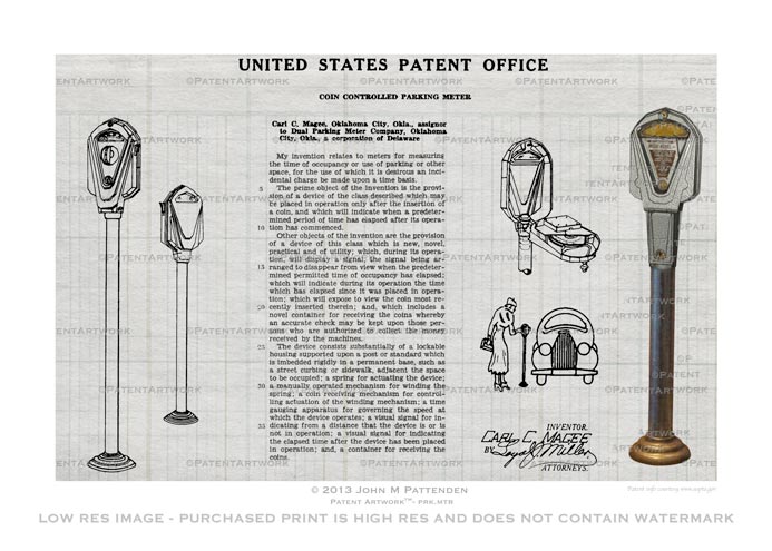 Parking Meter – Patent Artwork