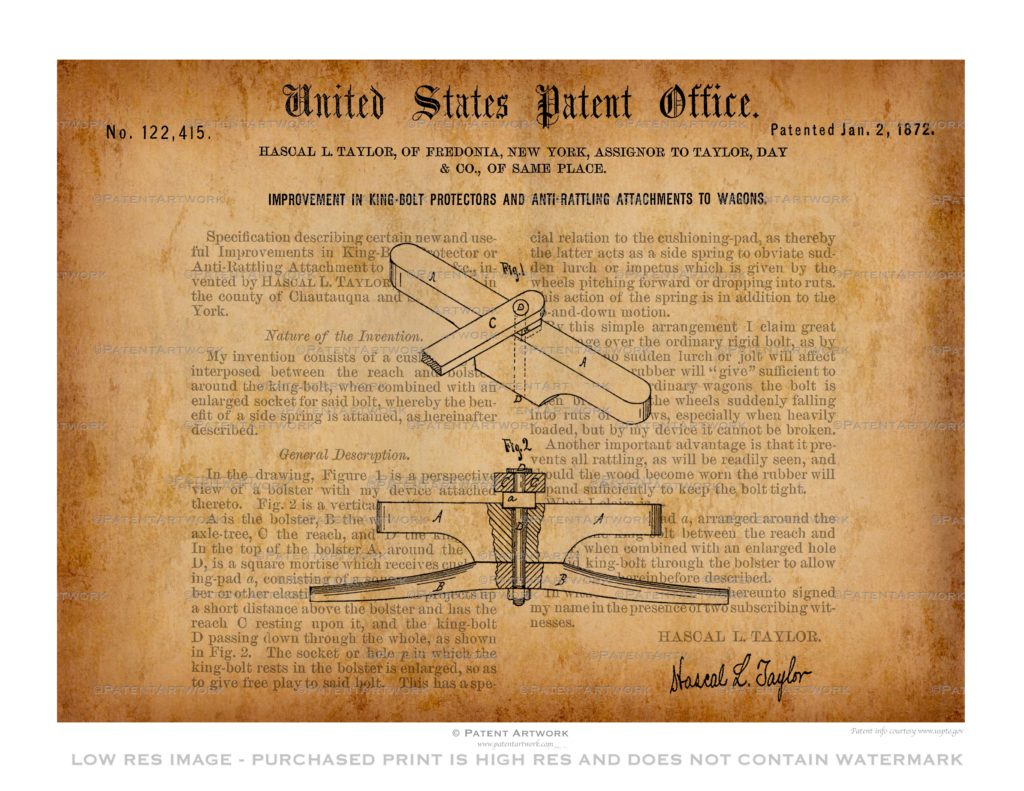 Custom patent print, drawings of an aircraft