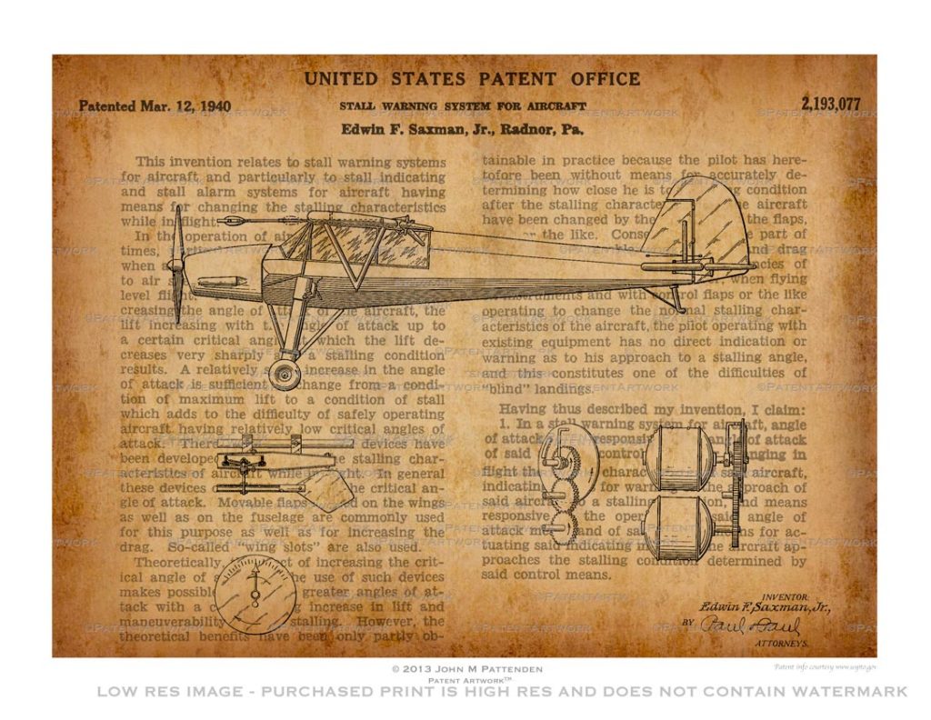 Custom patent art print for patent number 2193077