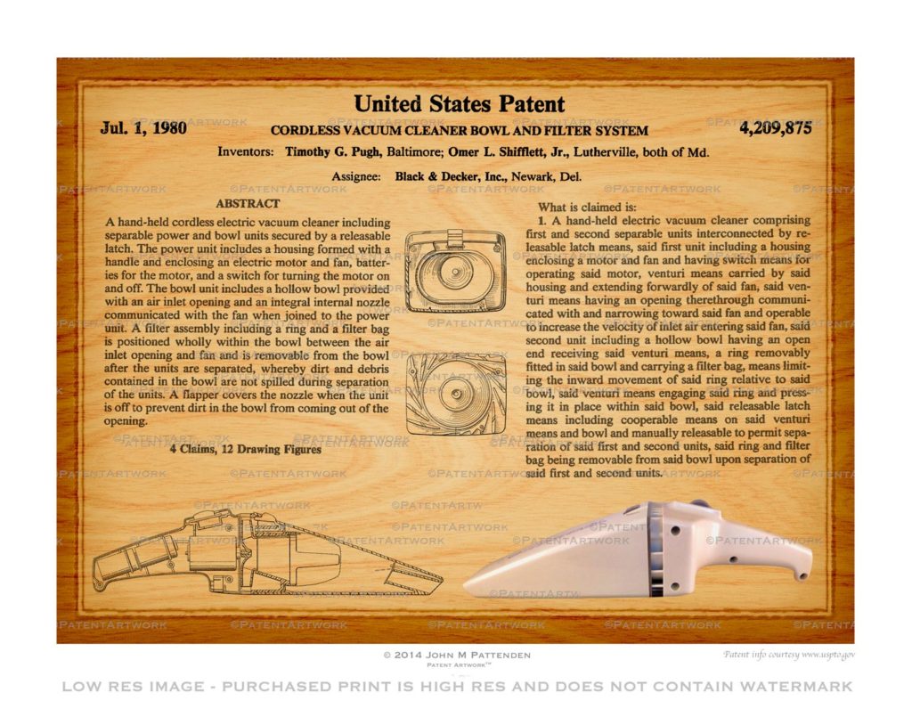 Custom patent art print for patent number 42098758