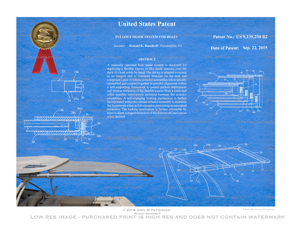 Custom patent art print for patent number 9139258