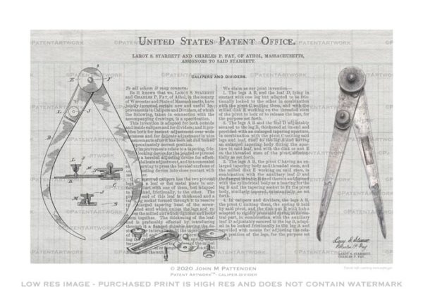 Caliper Divider Patent Artwork Print