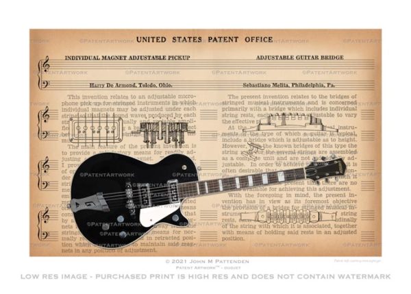 Gretsch DuoJet Patent Artwork Print