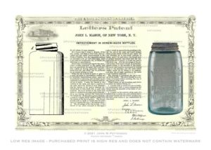 Mason Jar Patent Artwork Print
