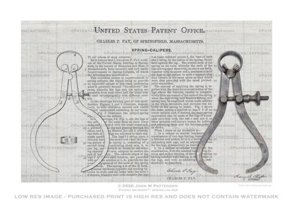 Spring Caliper Patent Artwork Print