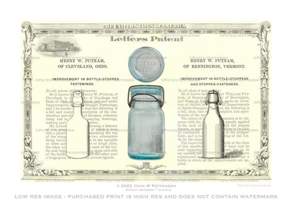 Putnam Jar Patent Artwork Print